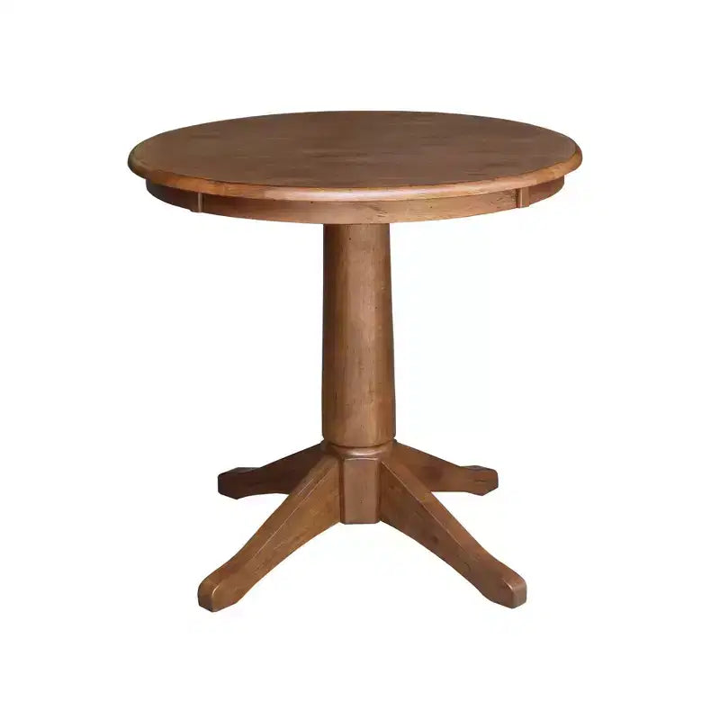 30" Corla Round Top Pedestal Table with 2 X Back Chairs Dining Sets Distressed Oak - International Concepts