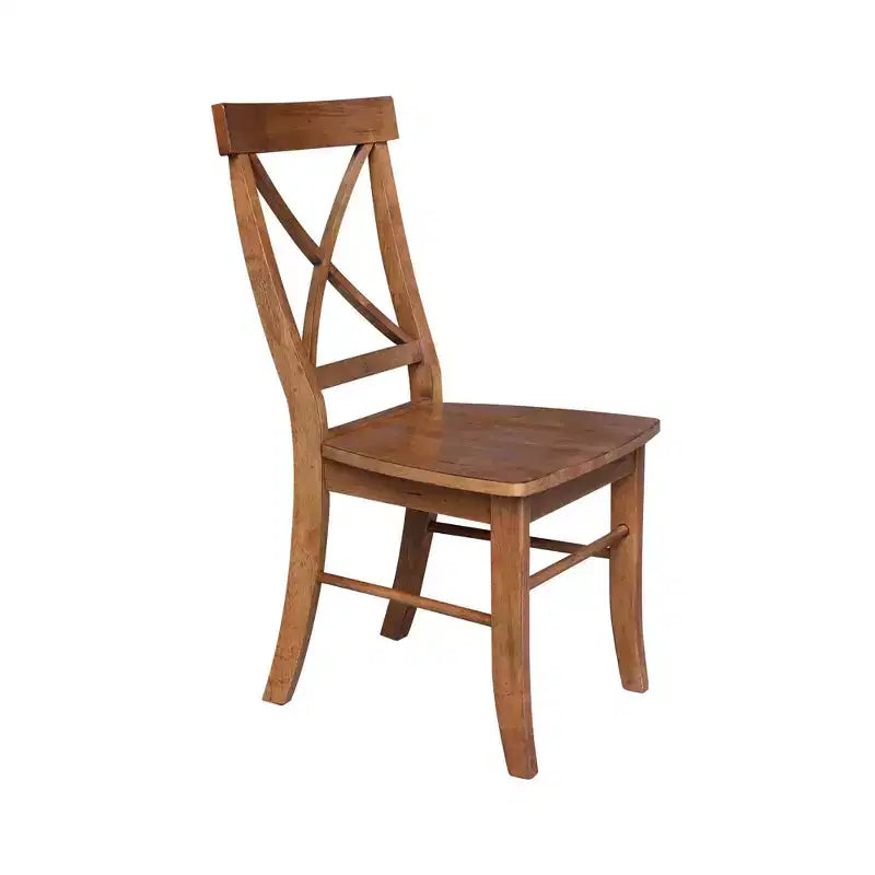 30" Corla Round Top Pedestal Table with 2 X Back Chairs Dining Sets Distressed Oak - International Concepts