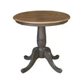 29" Clause Round Top Pedestal Dining Table Hickory Brown - International Concepts: Solid Wood, Mid-Century, 4-Seater