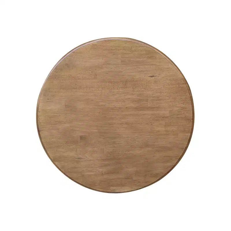 29" Clause Round Top Pedestal Dining Table Hickory Brown - International Concepts: Solid Wood, Mid-Century, 4-Seater