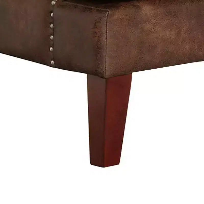 Picket House Furnishings Elia Chair with Chrome Nails Toffee Brown: Upholstered Polyester, Nailhead Trim, Wood Frame