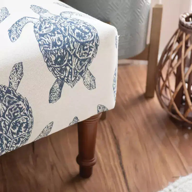 Loggerhead Accent Chair Dark Walnut - Powell Company: Rubberwood Frame, Sea Turtle Print, Foam Cushion