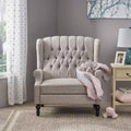 Apaloosa Oversized Wingback Press-Back Recliner Light Gray - Christopher Knight Home: Tufted, Nailhead Trim, Wood Legs
