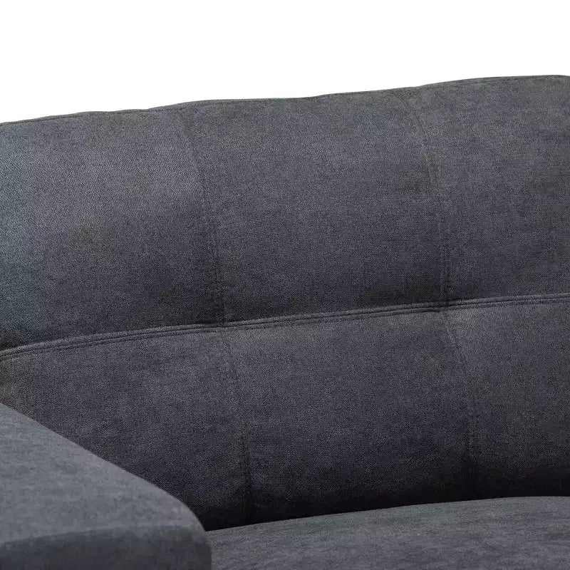 Baxton Studio Langley Sectional Sofa with Right Facing Chaise Dark Gray: Mid-Century Modern, Upholstered, Wood Frame