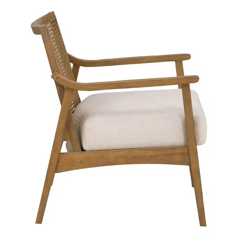 Alaina Armchair Linen - OSP Home Furnishings: Khaki Upholstered Accent Chair, Removable Cushions, Transitional Style