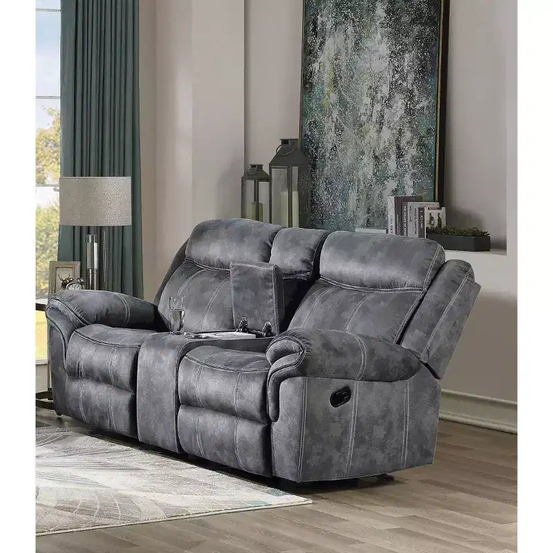 Acme Furniture 78" Zubaida Sofa Two Tone Gray Velvet