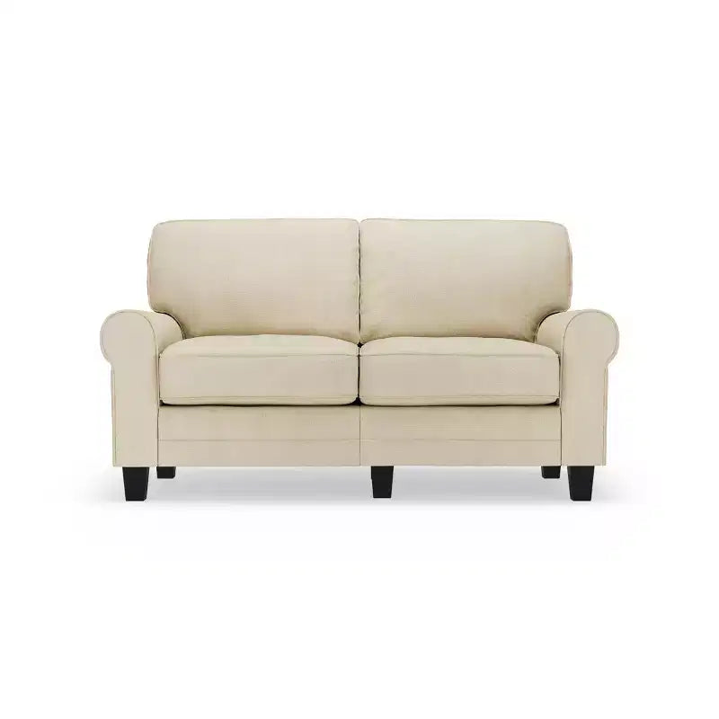 61" RTA Copenhagen Collection Loveseat Marzipan - Serta: Upholstered Polyester, Wood Frame, 450lb Capacity