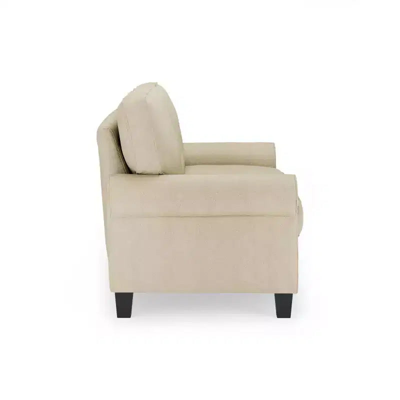 61" RTA Copenhagen Collection Loveseat Marzipan - Serta: Upholstered Polyester, Wood Frame, 450lb Capacity