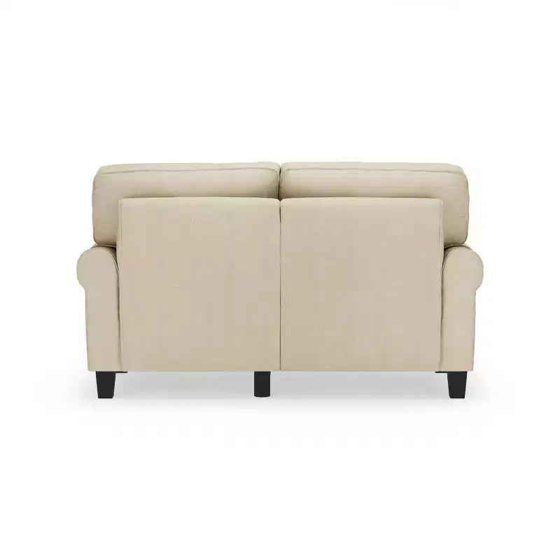 61" RTA Copenhagen Collection Loveseat Marzipan - Serta: Upholstered Polyester, Wood Frame, 450lb Capacity