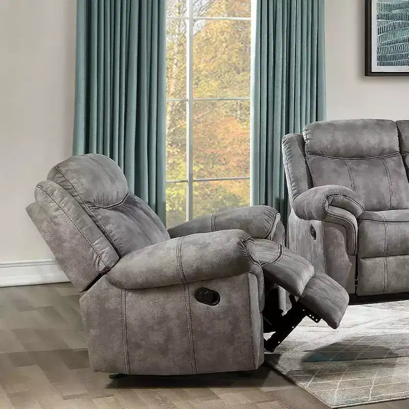 Acme Furniture 41" Zubaida Recliner Accent Chair Two Tone Gray Velvet