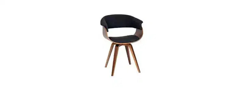 Graz Modern Fabric Chair Charcoal/Walnut Wood - Armen Living
