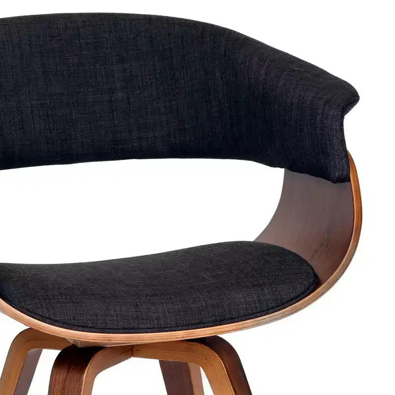 Graz Modern Fabric Chair Charcoal/Walnut Wood - Armen Living