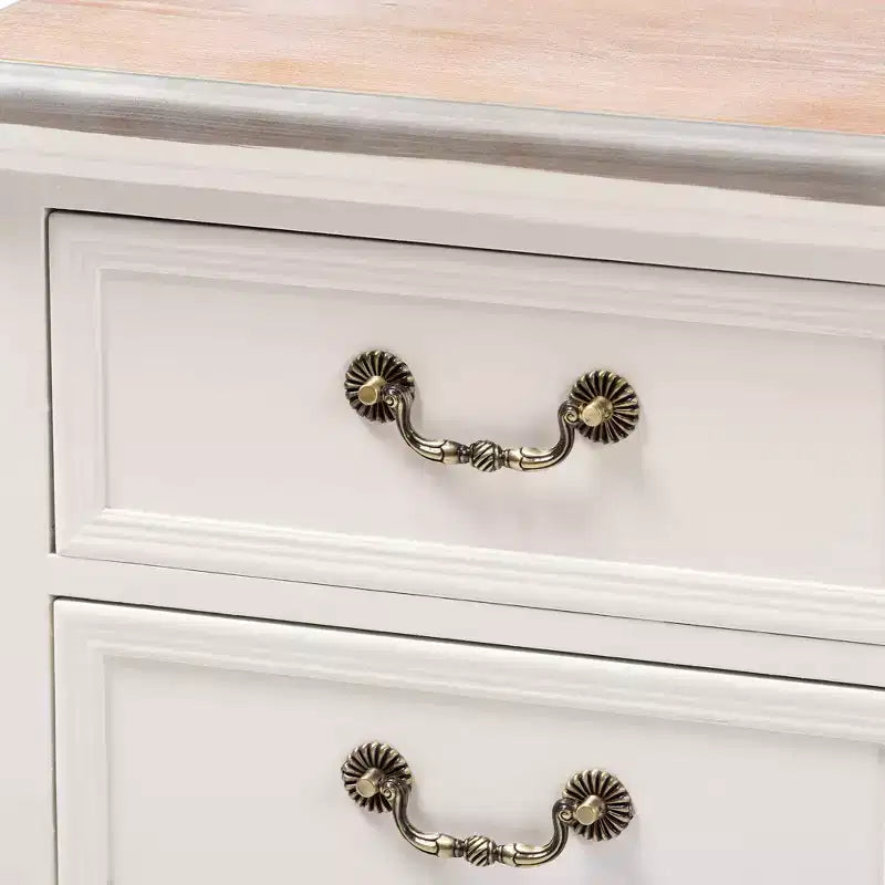 Capucine Two-Tone Natural Whitewashed Oak Finished Wood 3 Drawer Nightstand White - Baxton Studio