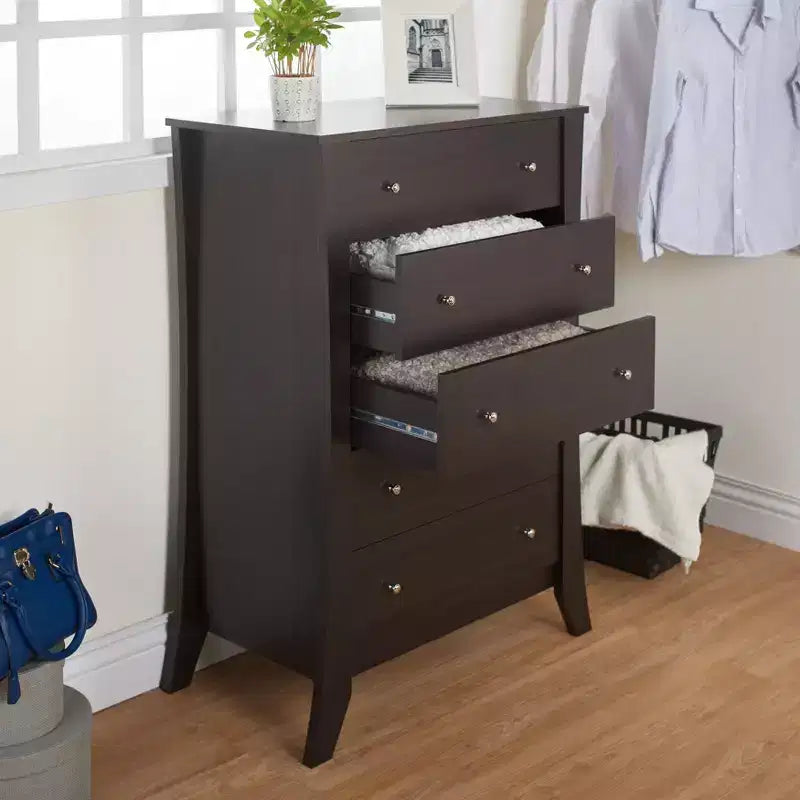 Commode 5 tiroirs - Espresso torréfié