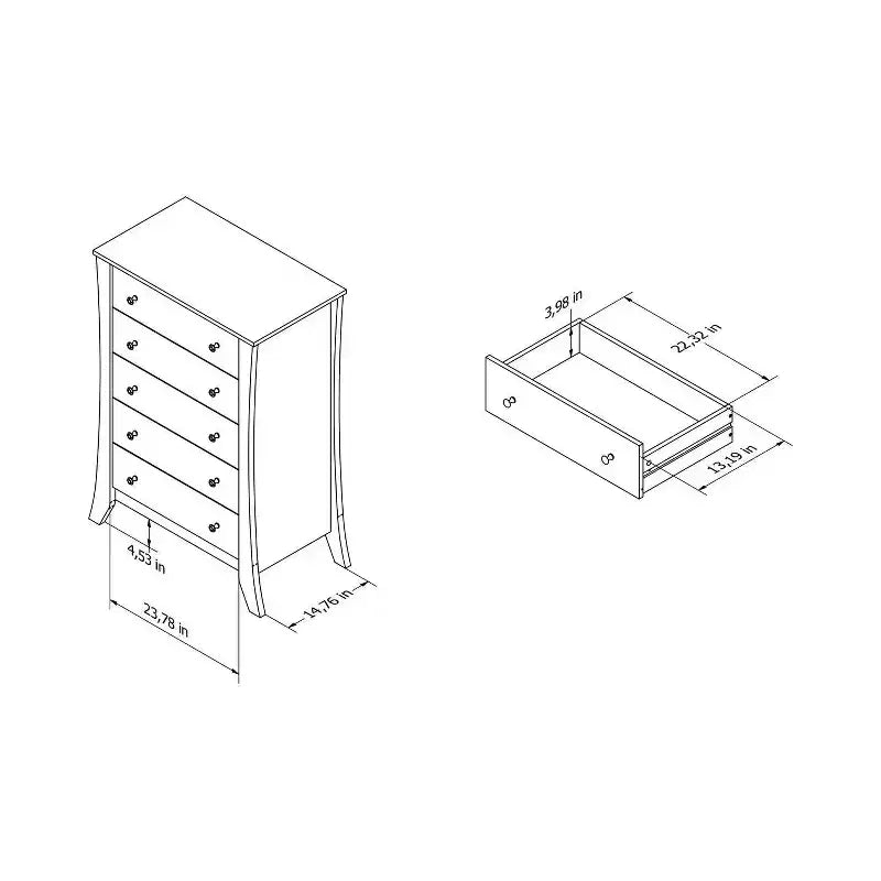 Commode 5 tiroirs - Espresso torréfié