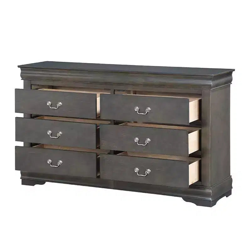 Acme Furniture 57" Louis Philippe Dresser Dark Gray Finish