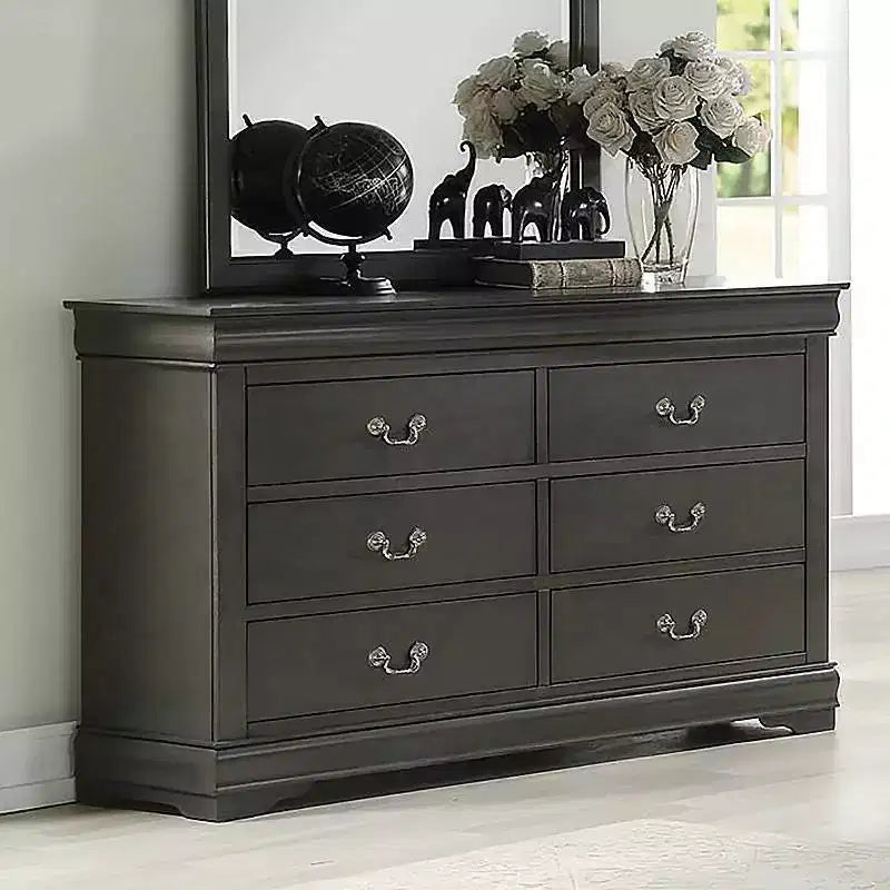 Acme Furniture 57" Louis Philippe Dresser Dark Gray Finish