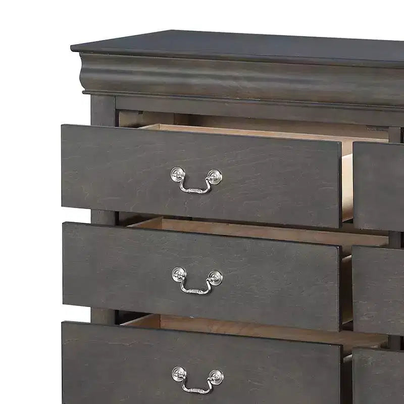 Acme Furniture 57" Louis Philippe Dresser Dark Gray Finish
