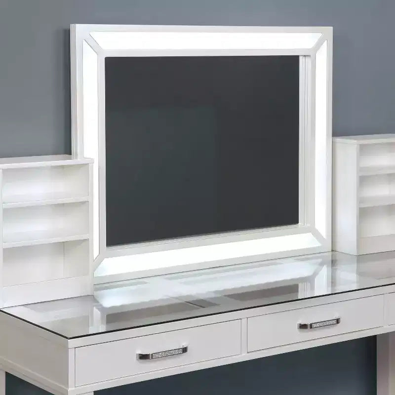 Wreston Storage Drawers Vanity Set Luminous White - miBasics