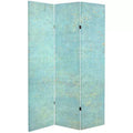 6" Double Sided Voice of the Sky Canvas Room Divider Blue - Oriental Furniture: Spruce Wood Frame, No Assembly Required