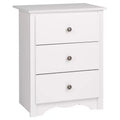 Monterey 3 Drawer Nightstand - White - Prepac: Modern Bedside Furniture, Space-Saving Design