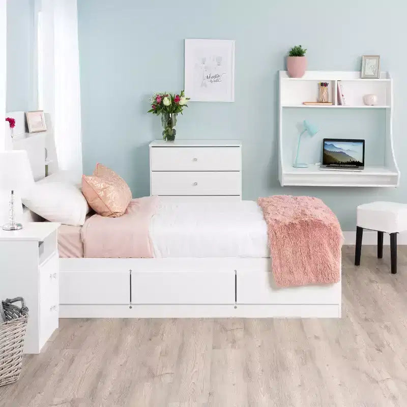 Astrid 4 Drawer Dresser with Crystal Knobs White - Prepac