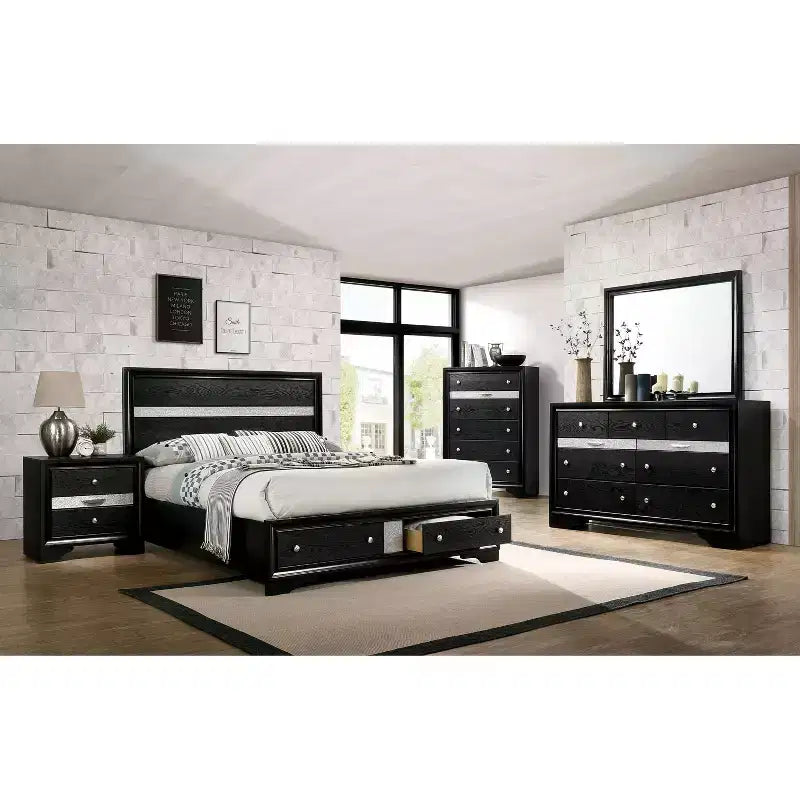 Oak Creek 6 Drawer Chest Black - miBasics