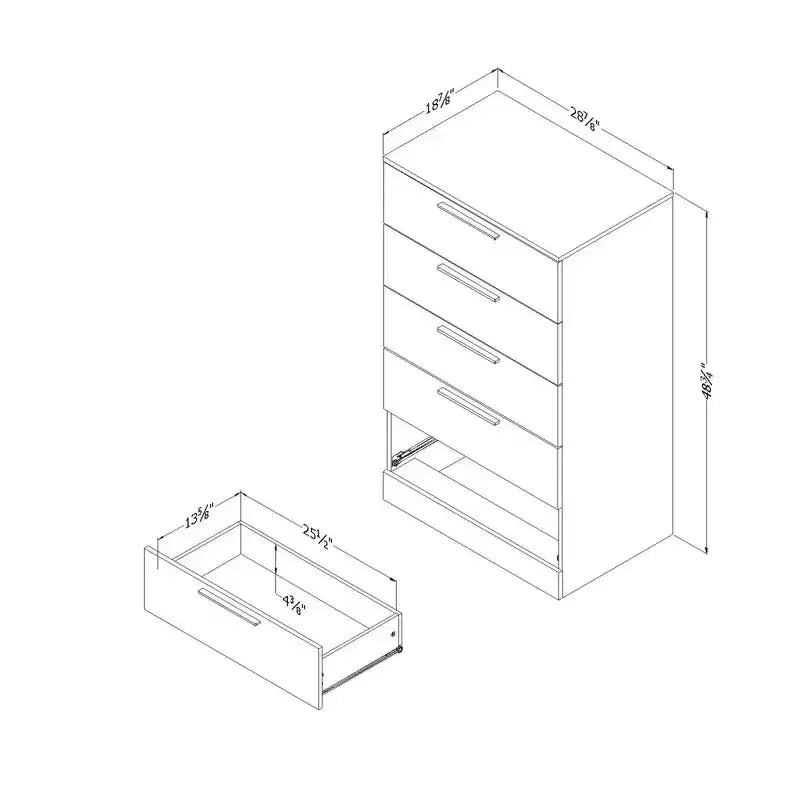 Step One Essential 5 Drawer Chest Oak - South Shore