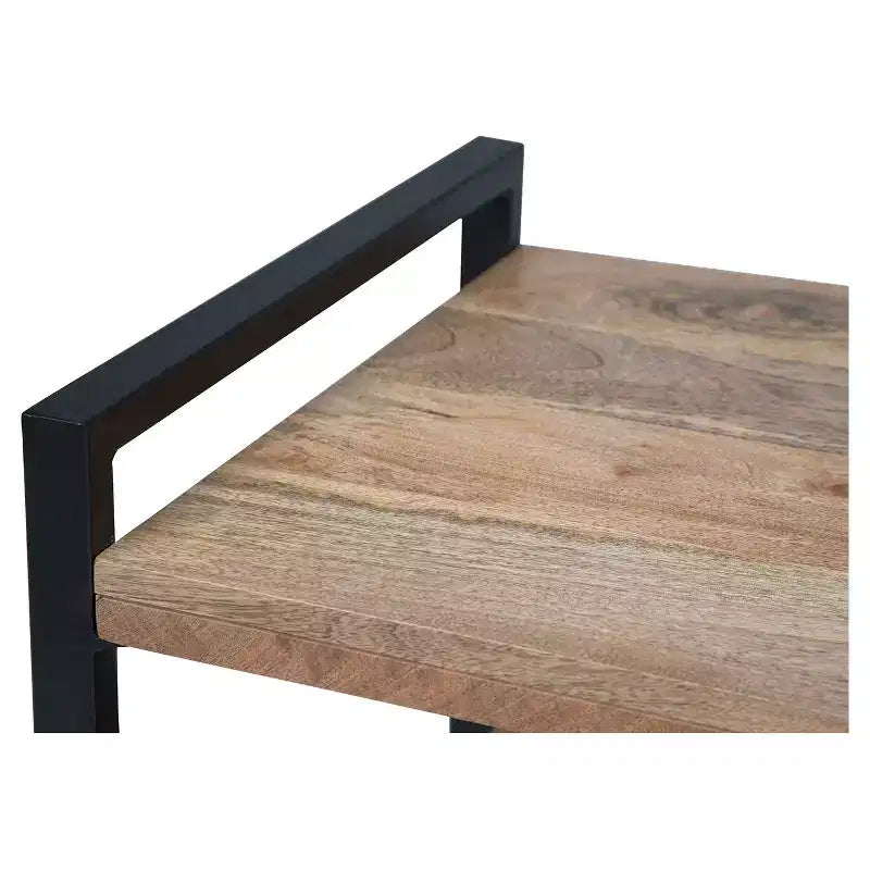 Lawson Solid Mango Wood TV Stand for TVs up to 66" Natural - WyndenHall: Farmhouse Style, 2 Drawers, Fixed Shelves