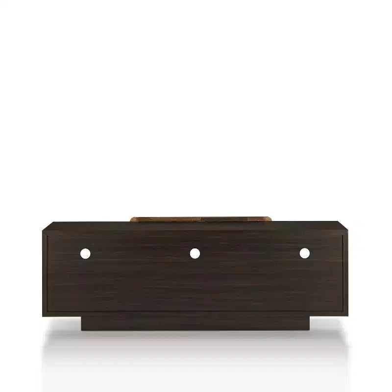 HOMES: Inside + Out Dimanche TV Stand for TVs up to 70" Dark Wenge: Modern Media Console with Open Shelves