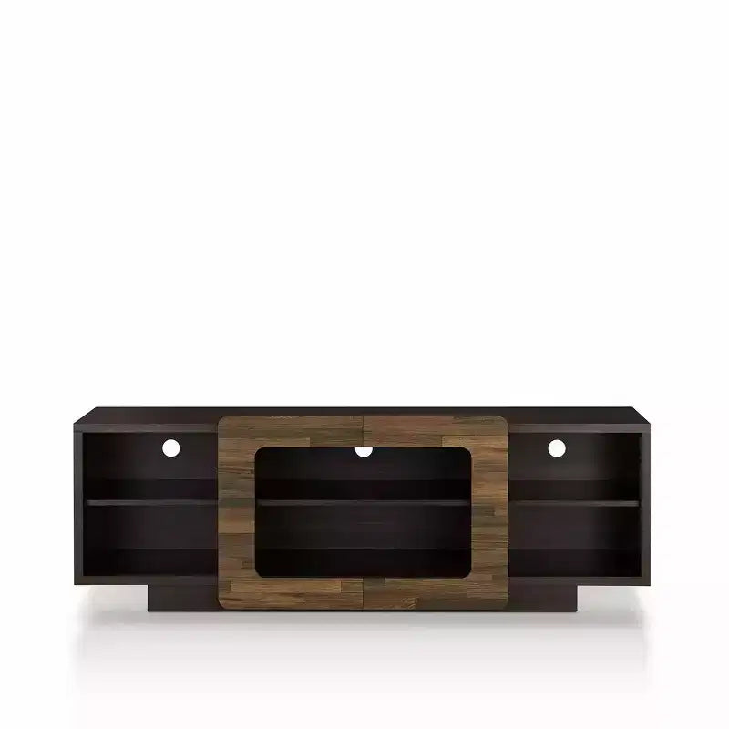HOMES: Inside + Out Dimanche TV Stand for TVs up to 70" Dark Wenge: Modern Media Console with Open Shelves