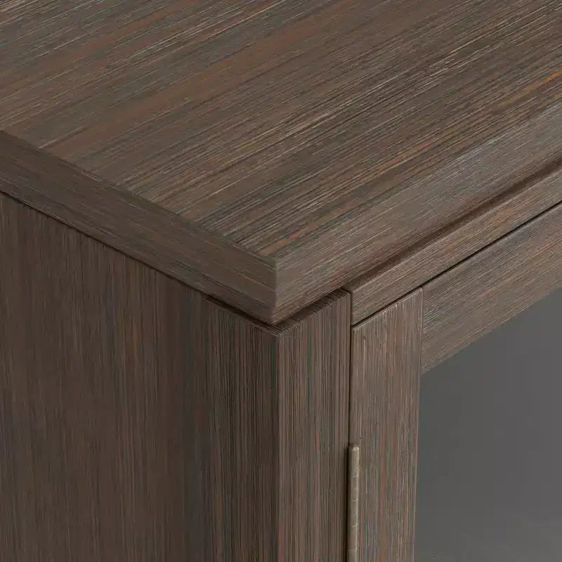 Essex Wide TV Stand for TVs up to 72" Farmhouse Brown - WyndenHall: Contemporary Media Console with Storage, Nickel Hardware