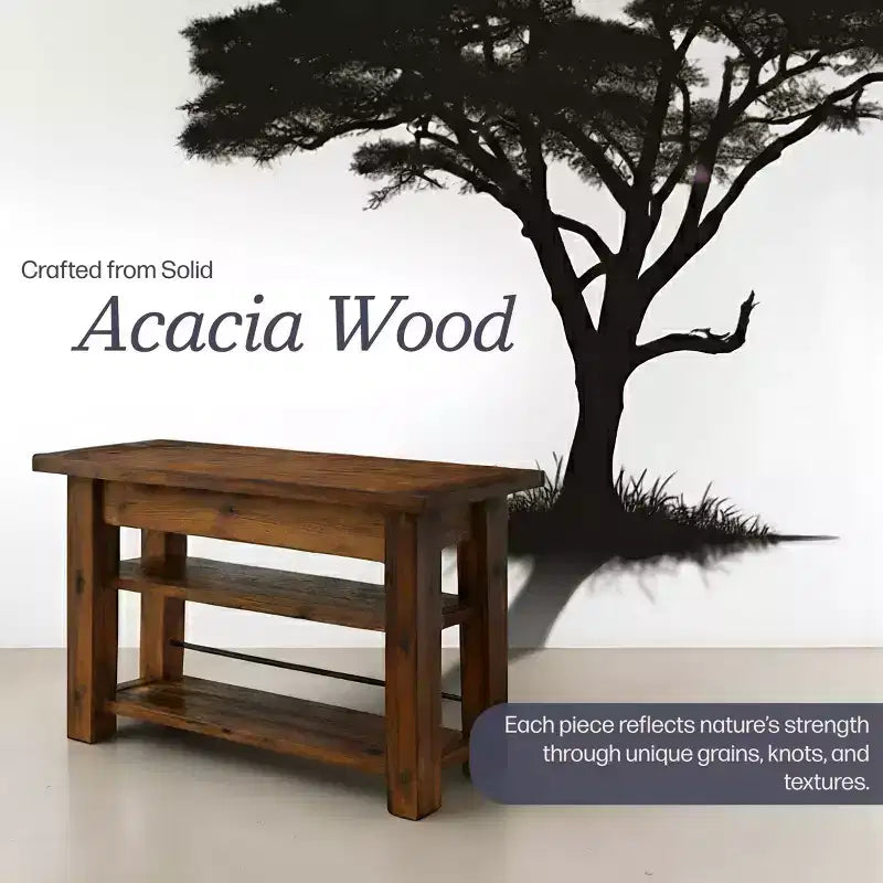 Durango Industrial Wood Console/Media Table: Sofa Table - Alaterre Furniture