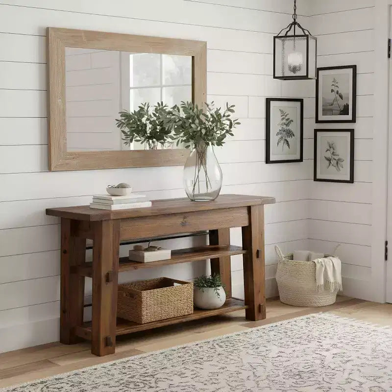 Durango Industrial Wood Console/Media Table: Sofa Table - Alaterre Furniture