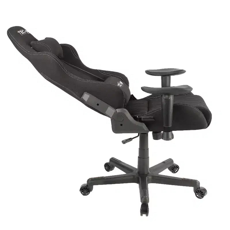 Fabric Ergonomic High Back Racer Style Video Gaming Chair Black - Techni Sport: Office, Swivel, Lumbar Support