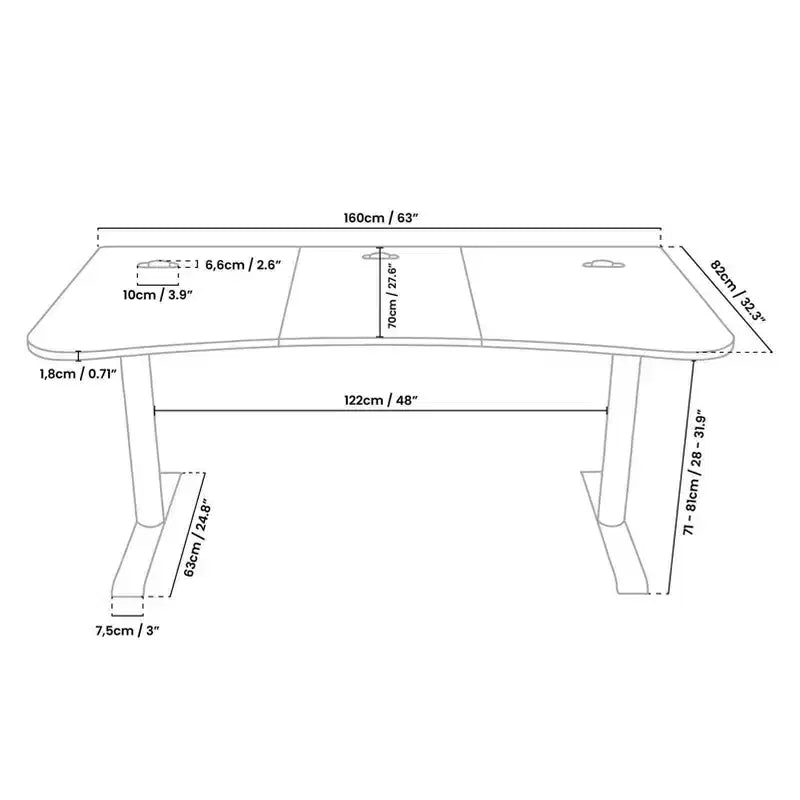 Arozzi Special Edition Ultrawide Curved Gaming and Office Desk and Washable Mouse Pad and 3 Custom Monitor Mount Cut Outs with Cable Management Flower