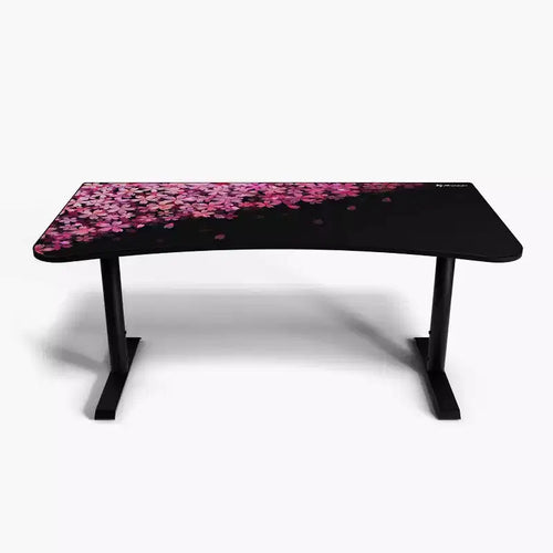 Bureau de jeu et de travail incurvé ultra-large édition spéciale Arozzi, avec tapis de souris lavable et 3 découpes personnalisées pour supports d'écran avec passe-câbles