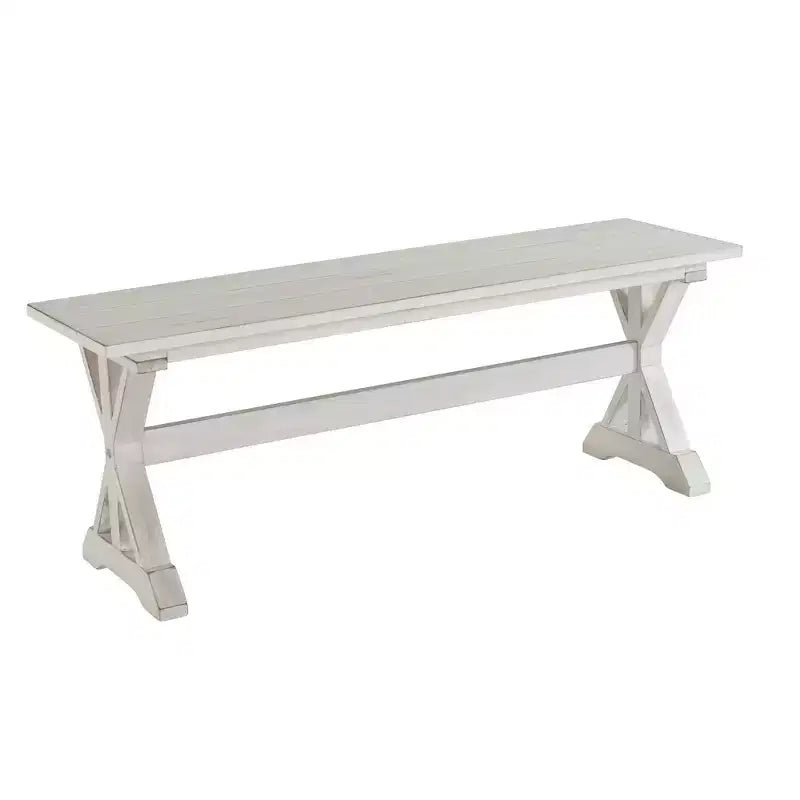 48" Jamestown Dining Bench White - Boraam: Solid Wood, Trestle Base, Seats 2