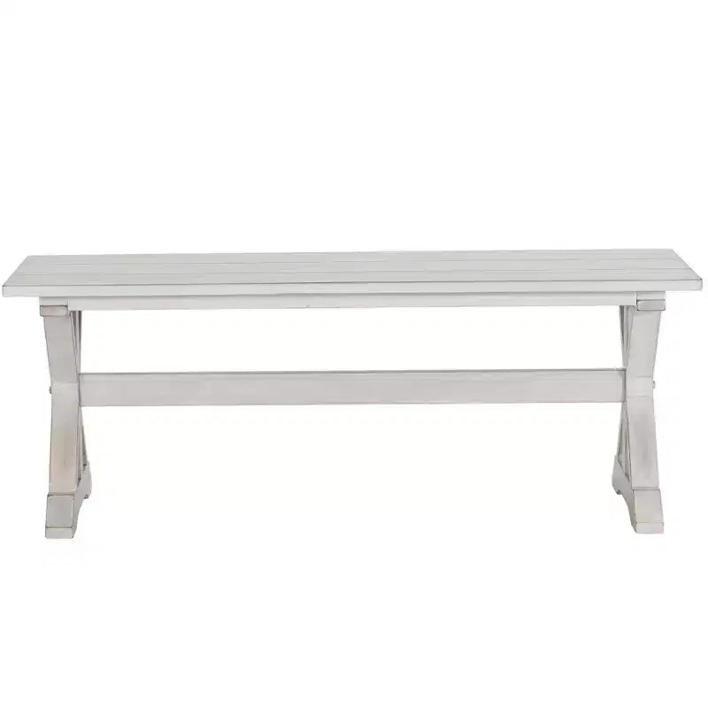 48" Jamestown Dining Bench White - Boraam: Solid Wood, Trestle Base, Seats 2
