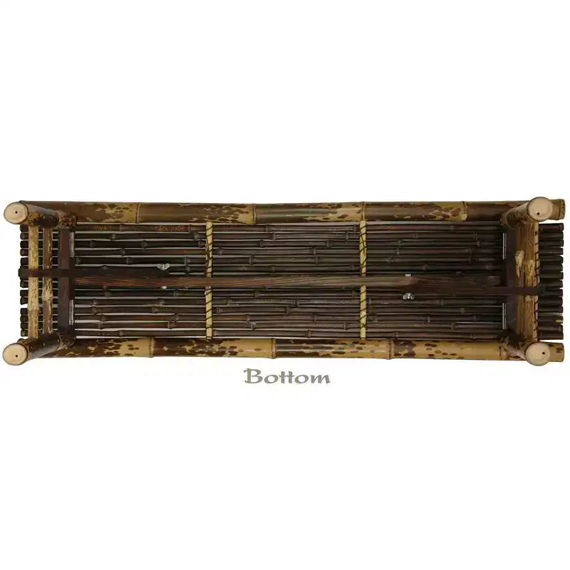 Japanese Bamboo Folding Bench Dark Bark - Oriental Furniture: Sustainable Eco-Friendly Design, Seats 2