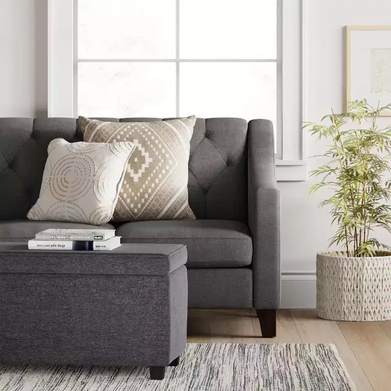 Double Storage Ottoman Dark Gray - Room Essentials™