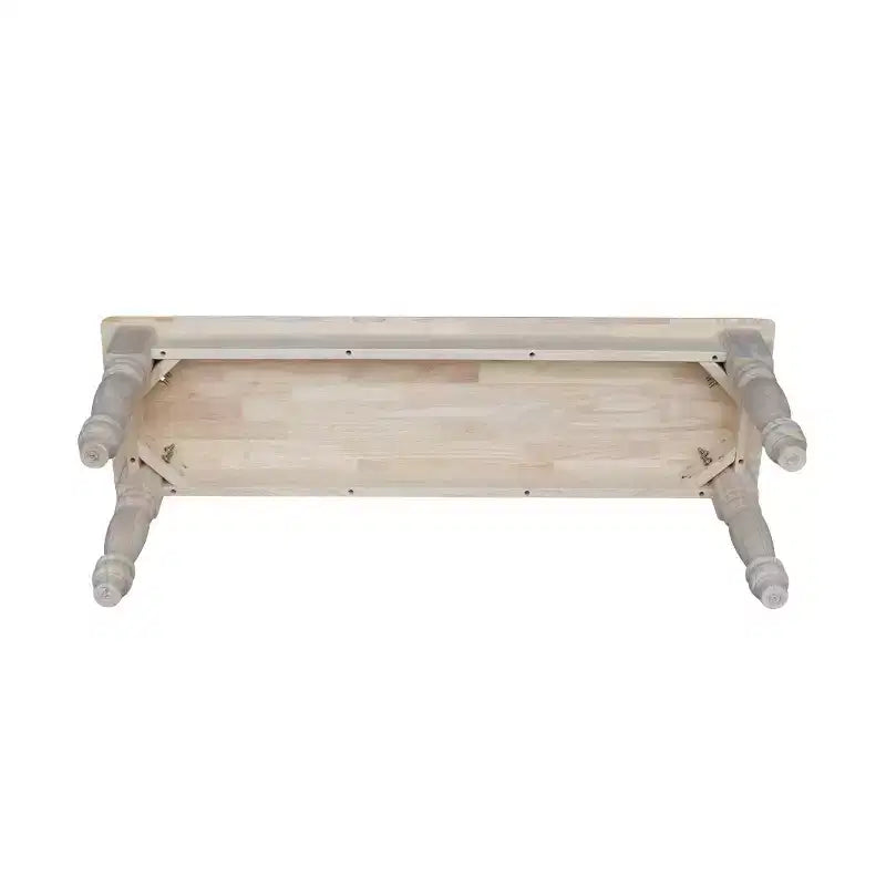 Farmhouse Bench - Unfinished - International Concepts: Hardwood Rectangular Seat for Dining & Bedroom, Seats 2