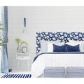 Skyline Furniture French Seam Ottoman in Nautical Stripe Navy: Modern Footstool, No Assembly, Wood Frame