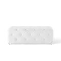 48" Amour Tufted Button Entryway Faux Leather Bench White - Modway: Vegan, MDF Composite Frame, No Assembly Required