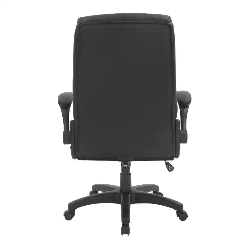 Medium Back Manager Chair with Flip-up Black - Techni Mobili: Stitched Techniflex, Built-in Support, 5-Star Base