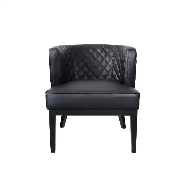 Ava Quilted Guest Accent or Dining Chair Black - Boss Office Products: Vinyl Upholstery, Wood Frame, 275 lbs Capacity