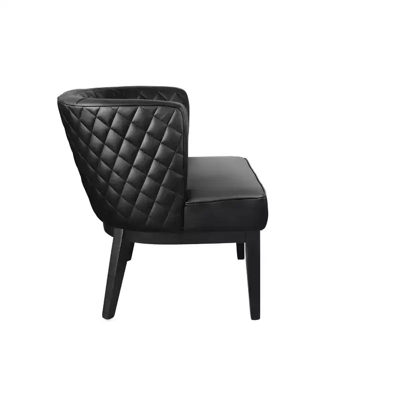Ava Quilted Guest Accent or Dining Chair Black - Boss Office Products: Vinyl Upholstery, Wood Frame, 275 lbs Capacity