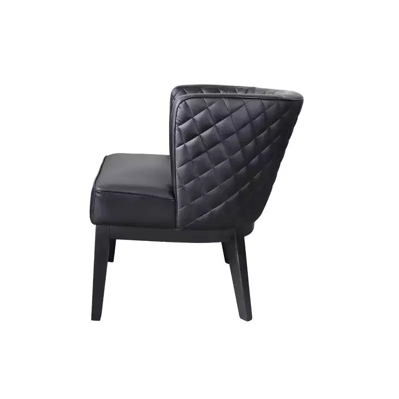 Ava Quilted Guest Accent or Dining Chair Black - Boss Office Products: Vinyl Upholstery, Wood Frame, 275 lbs Capacity