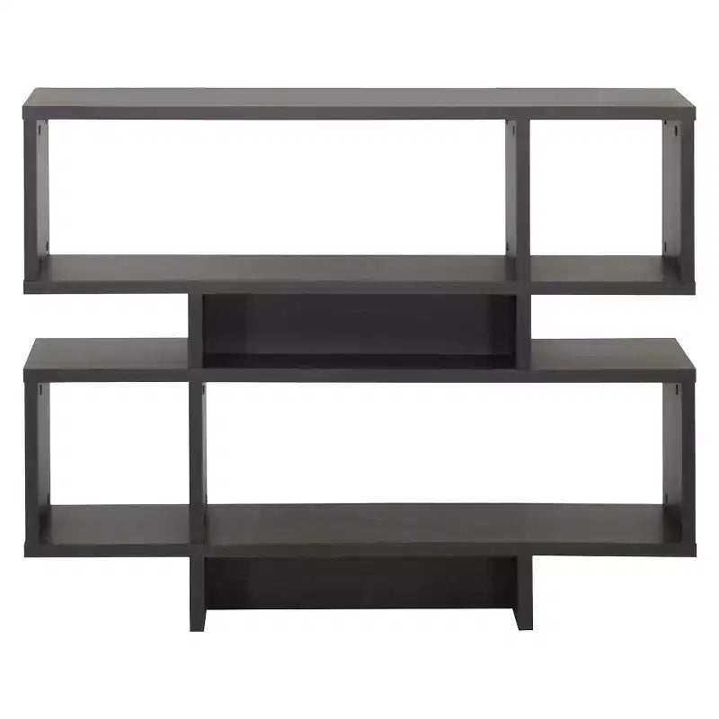 Baxton Studio Cassidy 35.25" 4 Level Modern Bookshelf Dark Brown: MDF Composite, 3 Tier Storage, Midcentury Design