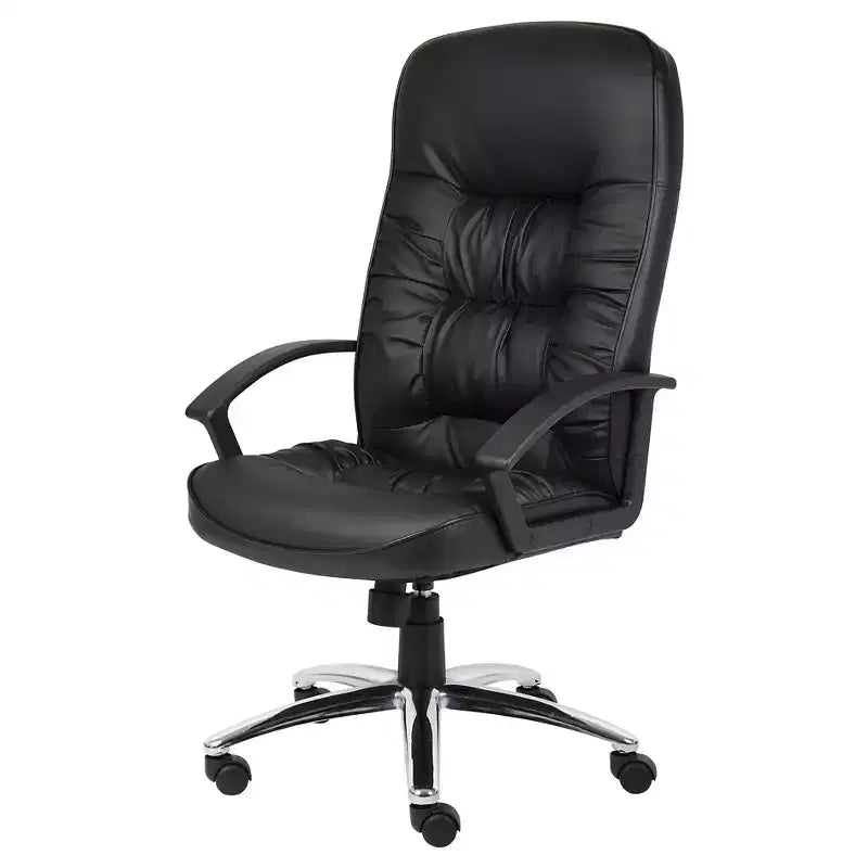 High Back LeatherPlus Chair Black - Boss Office Products: Ergonomic, Adjustable, Swivel, Casters/Wheels